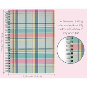 Vera Bradley Mini Notebook With Pocket PASTEL PLAID 160 College Ruled Pages